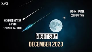 Night Sky December 2023 Events  Geminids Meteor Shower [upl. by Eibbor]