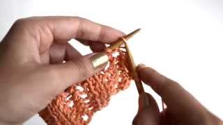 How to knit the herringbone lace stitch  We Are Knitters [upl. by Kandy595]