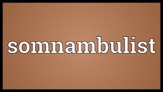 Somnambulist Meaning [upl. by Hanafee]