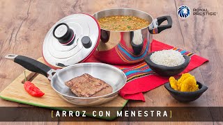 Cocina con Royal Prestige  Receta de Arroz con Menestra Carne Asada y Patacones [upl. by Engelbert]