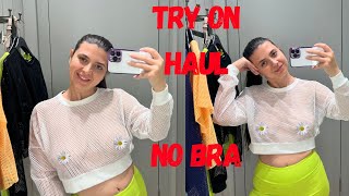 See Through Clothes Try on Haul No Bra Trend Translucent Fabric Mall [upl. by Dante]