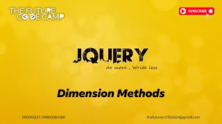 8 jQuery  Dimension Methods [upl. by Alrahc]