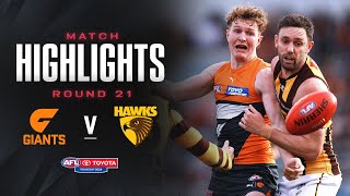 GWS Giants v Hawthorn Highlights  Round 21 2024  AFL [upl. by Arotahs]