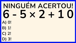 🔥5 QUESTÕES DE MATEMÁTICA PARA DESTRAVAR SEU CÉREBRO🧠 NÍVEL 1 [upl. by Mozart]