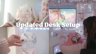 2024 cute desk setup gaming setup makeover ♥  Pinterest inspired Ikea minimalist  PC upgrade [upl. by Llertnad]