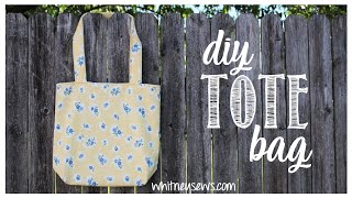 DIY Tote Bag  Beginner Sewing Tutorial  Whitney Sews [upl. by Lister]