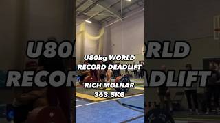 WORLD RECORD DEADLIFT u80kg Class  RICH MOLNAR 3635kg  strongman deadlift worldrecord 80kg [upl. by Jamie]