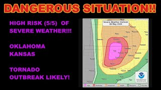 BREAKING HIGH SEVERE WEATHER RISK 55 Tornado Outbreak Likely on Monday in Oklahoma and Kansas [upl. by Balmuth352]