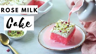 Youtube Trending Viral Video  Eggless Rose Milk Cake recipe [upl. by Thilde244]