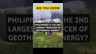 🌋 Did You Know Philippines is the 🌏 2nd Largest Geothermal Energy Producer ⚡️🔥 shorts [upl. by Eelymmij]