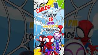 Invitación de Cumpleaños Spidey invitacionesdecumpleaños cumpleaños invitacionesanimadas [upl. by Yrred]