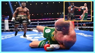 Tyson Fury survives knockdown to beat Francis Ngannou in controversial fight [upl. by Dnama716]