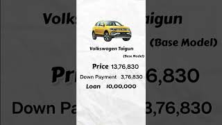 Volkswagen Taigun On Road price in India [upl. by Ellga]