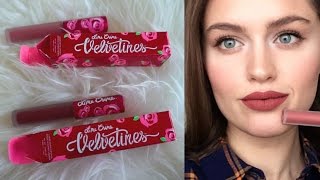 Помады Lime Crime Velvetines RIOT WICKED RED VELVET Свотчи на губах [upl. by Dyrrej]