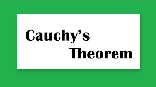 Cauchy Theorem [upl. by Scarlett]