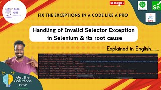 🔧 Fix Invalid Selector Exception in Selenium  Explained in English 💡 [upl. by Berky106]