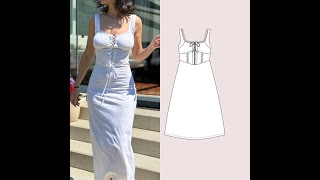 Sewing Tutorial Video Milkmaid Cottagecore Corset Front Dress Pattern [upl. by Bradman]