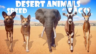 Desert Animals Speed Races in Planet Zoo included Dog Dingo African Elephant Springbok amp etc [upl. by Noll390]