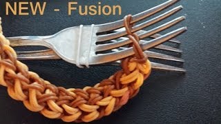 Fusion Rainbow loom Bracelet on two forks [upl. by Neffets]