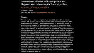 Development of feline infectious peritonitis diagnosis system by using CatBoost algorithm [upl. by Resay819]