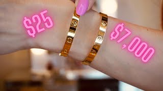 CARTIER LOVE BRACELET DUPE VS AUTHENTIC Amazon Designer Dupe [upl. by Rogovy]