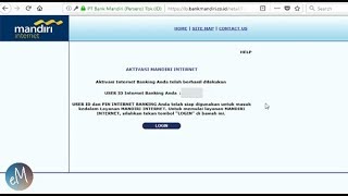 Cara Aktivasi Mandiri Internet Banking di Website Resmi Mandiri Online [upl. by Anad]