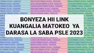 MATOKEO YA DARASA LA SABA 2023 BONYEZA HAPA KUANGALIA [upl. by Frida]