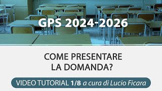 VIDEO TUTORIAL Gps 2024 come presentare la domanda 18 [upl. by Pradeep140]