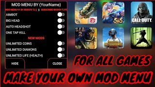 HOW TO MAKE YOUR OWN MOD MENU FOR ANY GAMES  NEW PROJECT AIDE  PORT 1 [upl. by Roxane321]