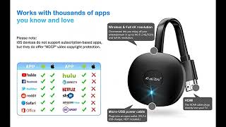 ATMizhi 4K Wireless HDMI Display Dongle Adapter [upl. by Merp780]