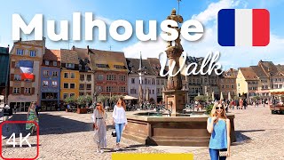 Mulhouse France Walking Tour 4K Alsace 2023 City Centre Street Walk Hotel de Ville [upl. by Terchie982]