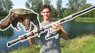 Blowgun Fishing for Giant Snapping Turtles Catch and Cook [upl. by Gainer]