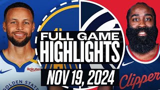 WARRIORS vs CLIPPERS FULL GAME HIGHLIGHTS  November 19 2024  2024 NBA Season Full Highlights 2K25 [upl. by Ellerahs]