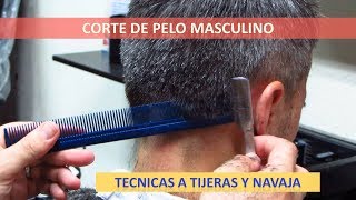 Corte de Pelo Hombre ClásicoTécnicas de corte a Tijeras y NavajaPeluquería de Lancería [upl. by Mikkel369]