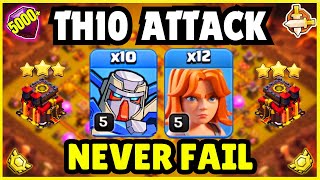 TH10 NEW ATTACK STRATEGY 10 MECHA  12 VALKYRIE  BEST TH10 ATTACK STRATEGY IN COC [upl. by Sublett]