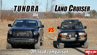 Toyota Tundra vs Toyota Land Cruiser 80 series  Offroad Comparison [upl. by Wilkens465]