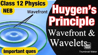 Huygen’s Principle wave theory of light  Wavefront and wavelets Concepts  Class 12 NEB Physics [upl. by Naman]