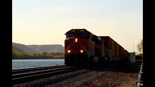 Steel Highway Railcams Railfanning Trempealeau WI on St Croix Subdivision [upl. by Barbi]