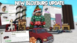 NEW BLOXBURG CHRISTMAS UPDATE NEW TRUCK ADVENT CALENDAR FOODS FURNITURE AND MORE [upl. by Nivlek665]