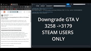 GTA 5 downgrade 1032580 to 3179 under 3 minutes steam users only scripthook error 3258 [upl. by Ecneps]