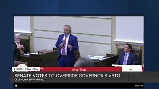 Senate Votes to Override Governors Veto on Oklahoma Survivors Act [upl. by Essenaj265]