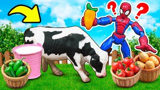 ¡La vaca quiere escapar Juegos de plastilina para niños con Spiderman [upl. by Ellesig]