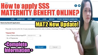 How to apply SSS MATERNITY BENEFIT ONLINE MAT2 [upl. by Eikcuhc]