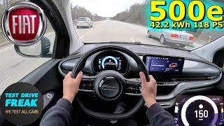 2024 Fiat 500e 422 kWh 118 PS TOP SPEED AUTOBAHN DRIVE POV [upl. by Ribaj]