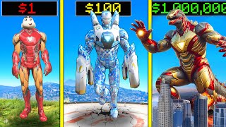 Upgrading 1 IRONMAN to 1000000000 IRON GODZIILA in GTA 5 [upl. by Kcirded]