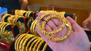 মাত্র ৪ আনা থেকে সোনার বালা কিনুন🔥  Lightweight Gold Bala Design With Price 2024  Bangles Design [upl. by Cornwall]