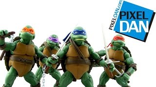 Teenage Mutant Ninja Turtles Classic Collection 1990 Movie Figures Video Review [upl. by Anrapa]