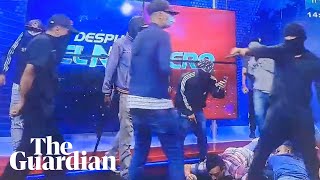 Footage shows armed gang storming studio live on Ecuadorian TV station [upl. by Bern]