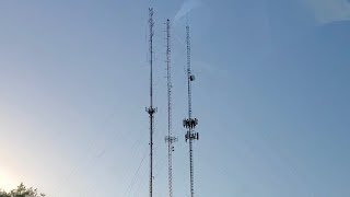 A trio of guyed towers in St Joseph MO [upl. by Onitnevuj]