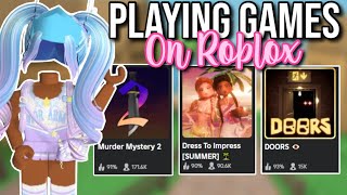 Playing Games On Roblox  Dress to impress murder mystery and more [upl. by Rumilly]